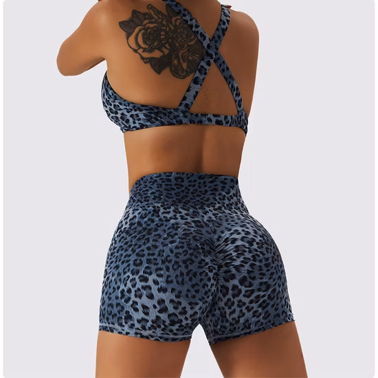 Sutiã esportivo feminino com estampa de leopardo, Criss
